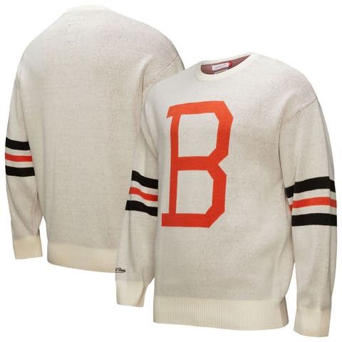 Men's Mitchell & Ness Cream Baltimore Orioles Retro Pullover Sweater