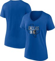 FANATICS Women's Fanatics Branded Blue Dallas Mavericks Hometown Collection All In V-Neck T-Shirt