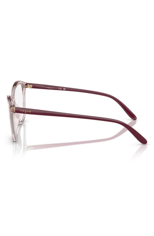 Shop Vogue 54mm Irregular Optical Glasses In Trans Pink