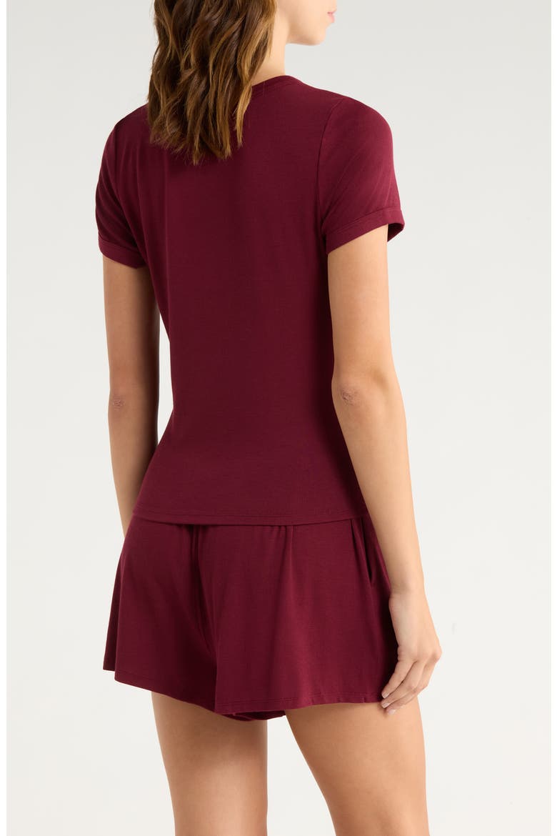 Ribbed Short Pajamas, Alternate, color, CALLIOPE WINE