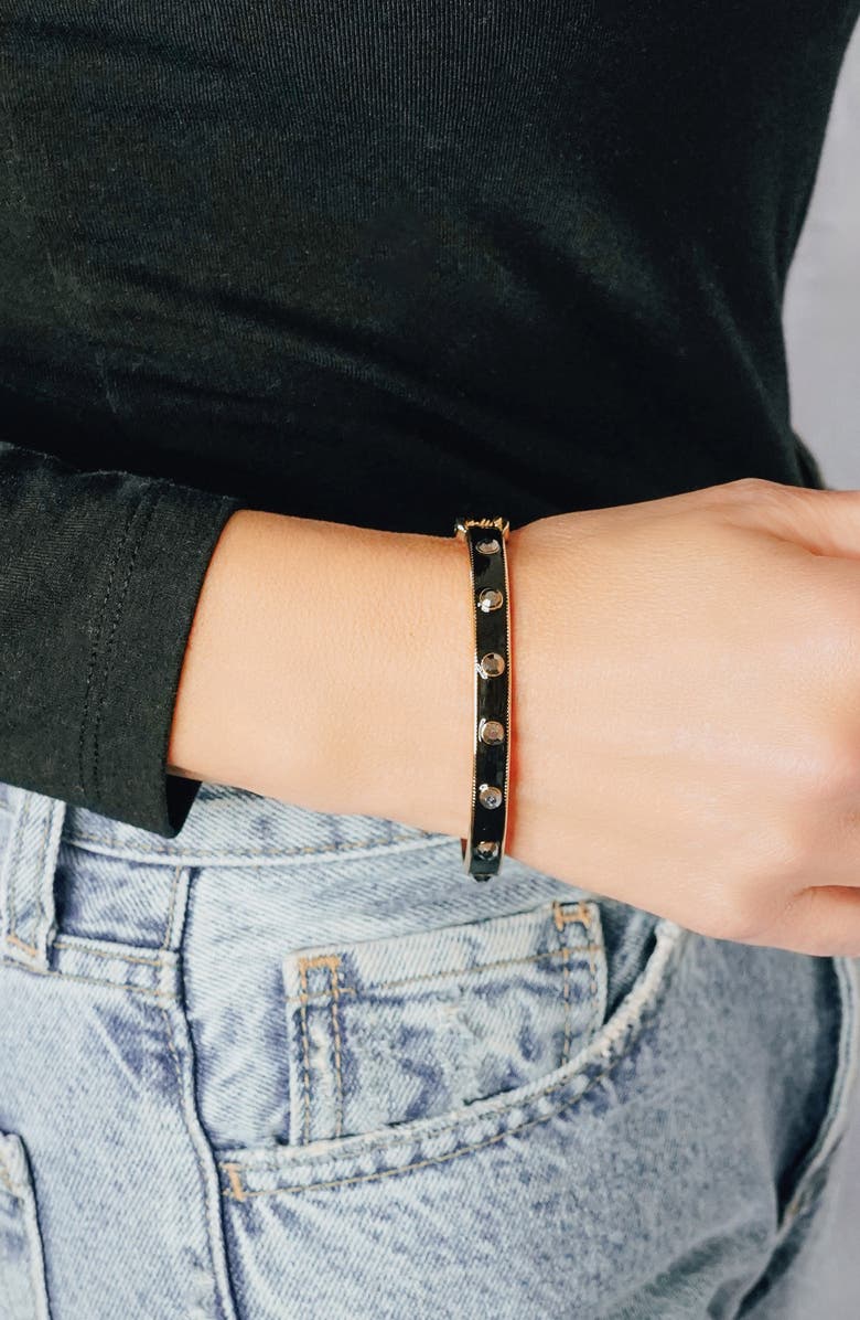 MARLYN SCHIFF Reece Hinge Bracelet, Alternate, color, Gold/ Black