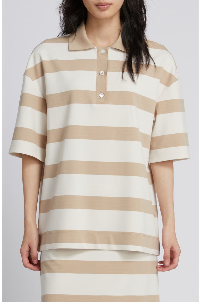 Labetaia Stripe Polo Top, Main, color, IVORY