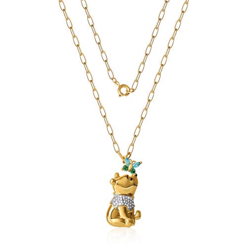 Disney Winnie The Pooh Gold-plated Butterfly Chain, 18'' In Gold