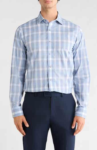 Heathered Block Check Trim Fit Shirt