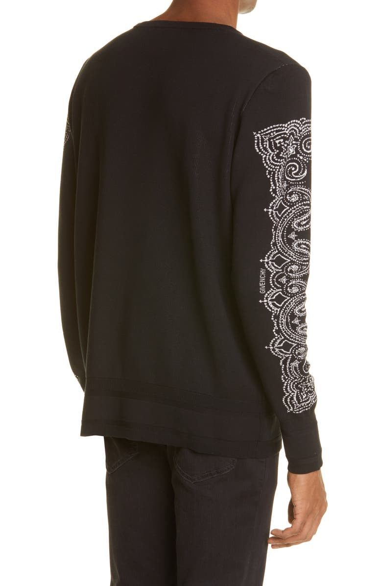 Givenchy Intarsia Bandana Silk Sweater, Alternate, color, 