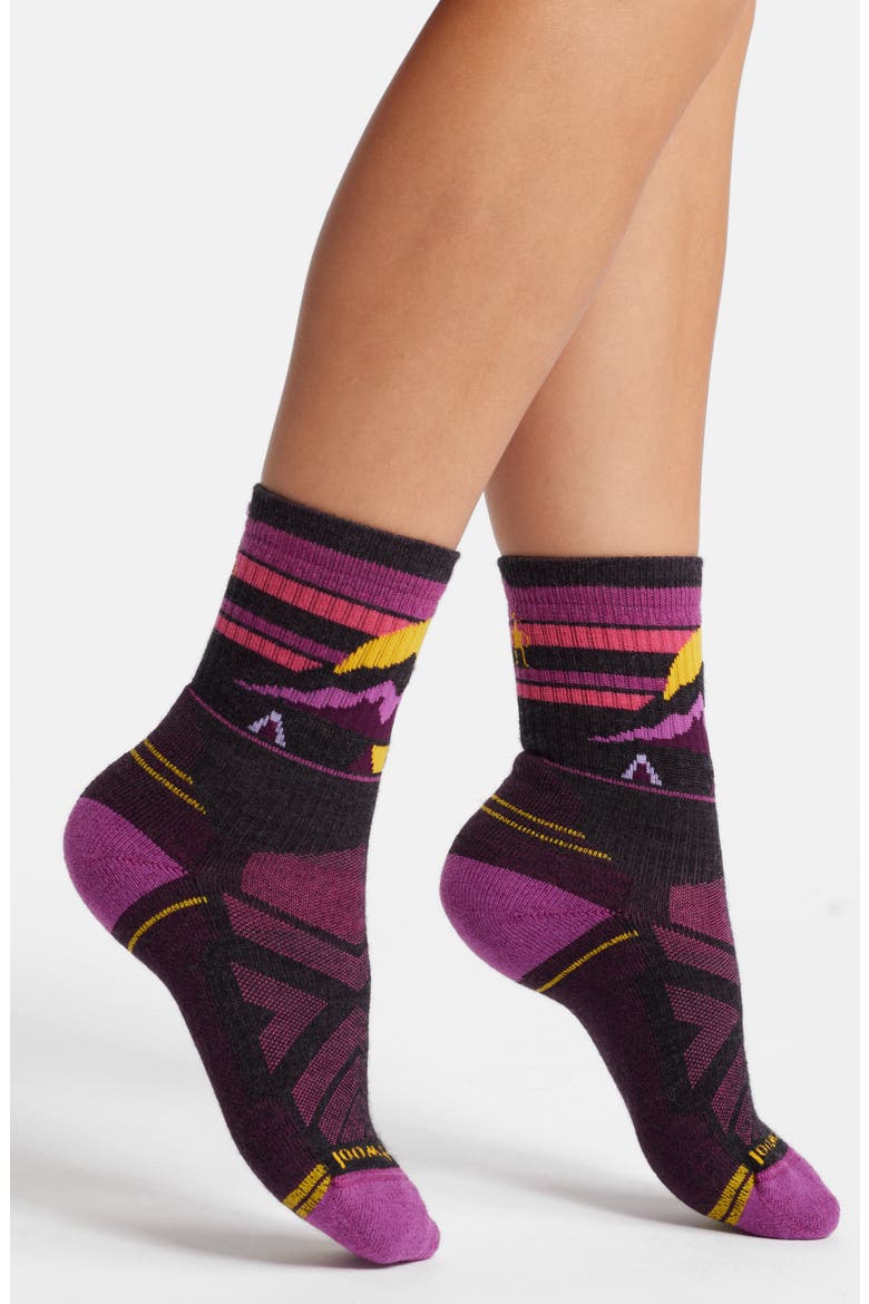 Hike Light Cushion Crew Socks, Main, color, CHARCOAL