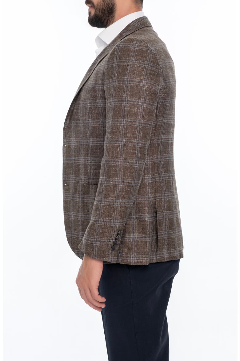 Plaid Sport Coat, Alternate, color, BROWN