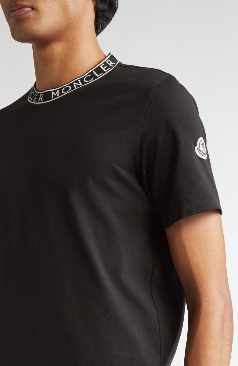 Moncler Logo Cotton T-Shirt, Alternate, color, Black
