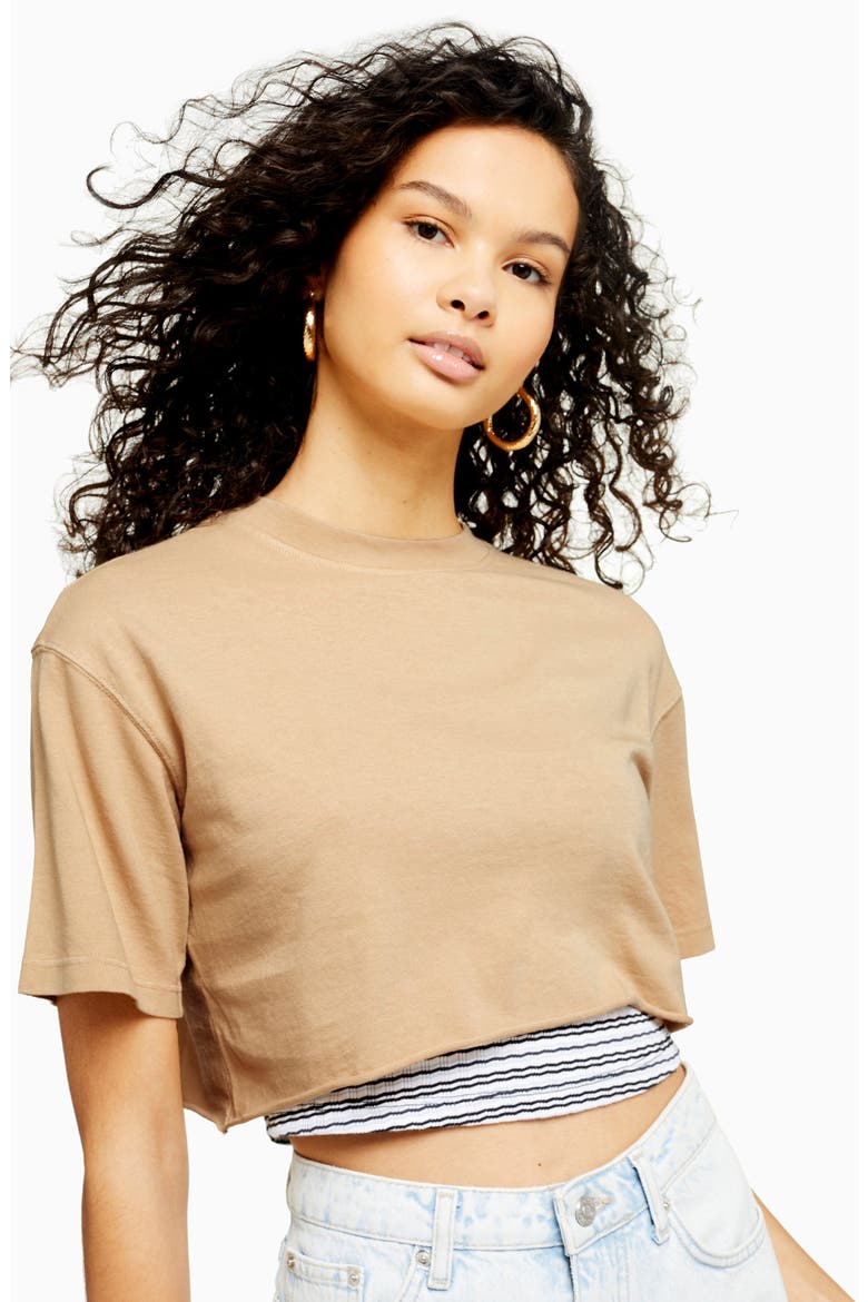 Crop Tee, Alternate, color, STONE