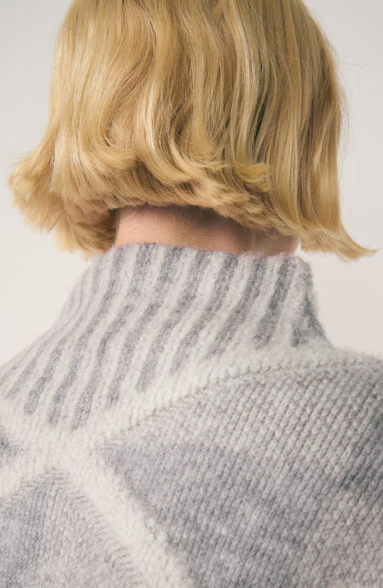 MANGO Rhombus Turtleneck Sweater, Alternate, color, 