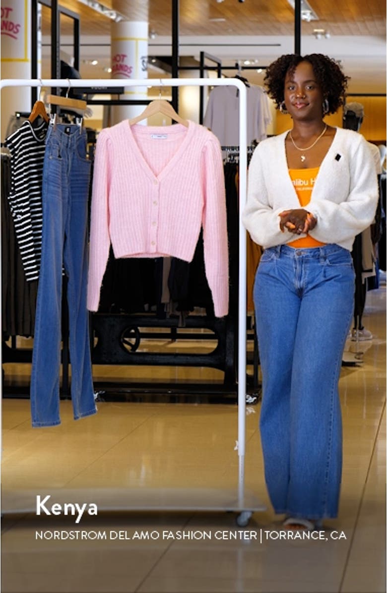 Rib V-Neck Cardigan, sales video thumbnail