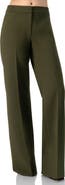 IVONNE Straight Solid Gabardine Trousers