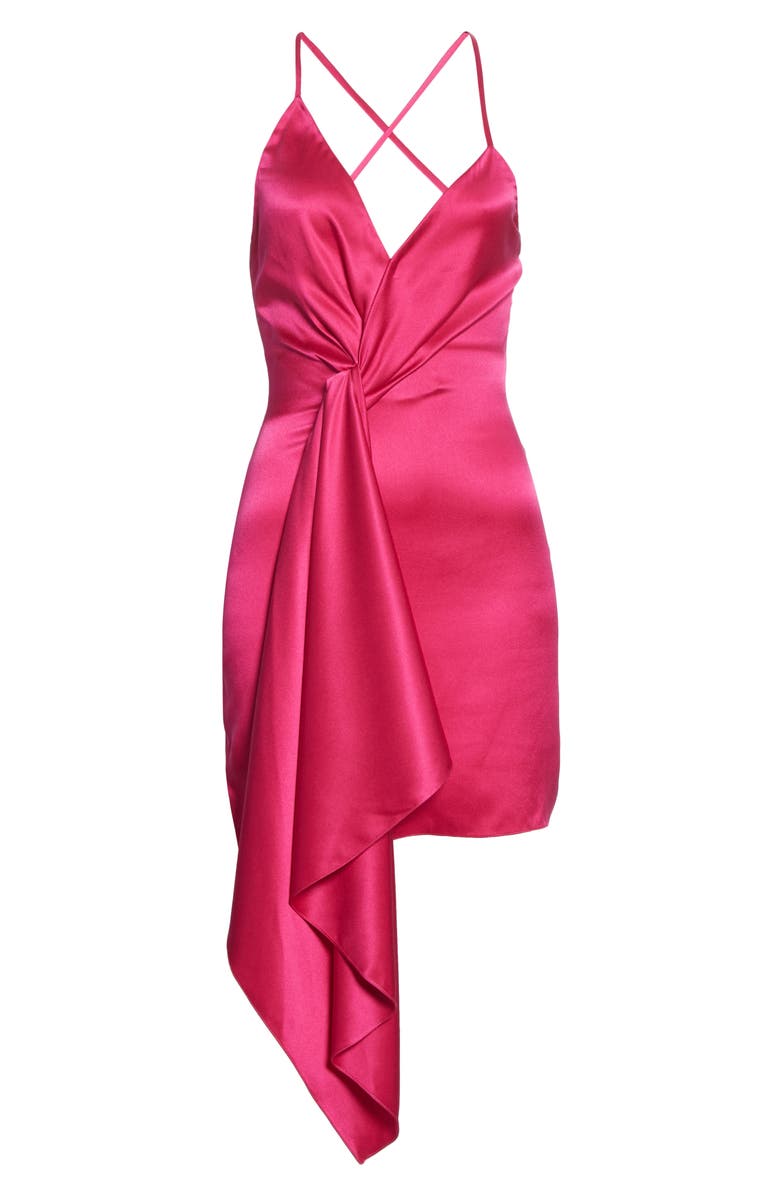 CUSHNIE Plunge Neck Silk Minidress, Alternate, color,