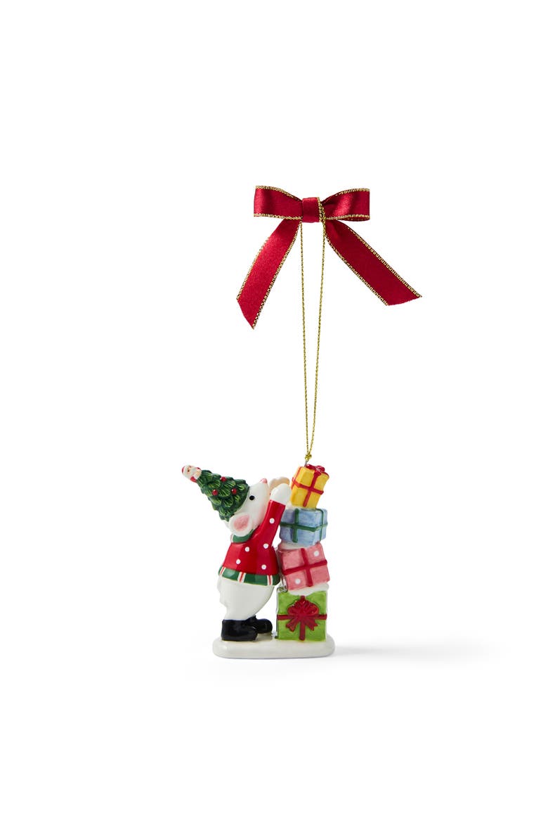 Christmas Tree Mouse Knocking Over Gifts Ornament, Alternate, color, Multi