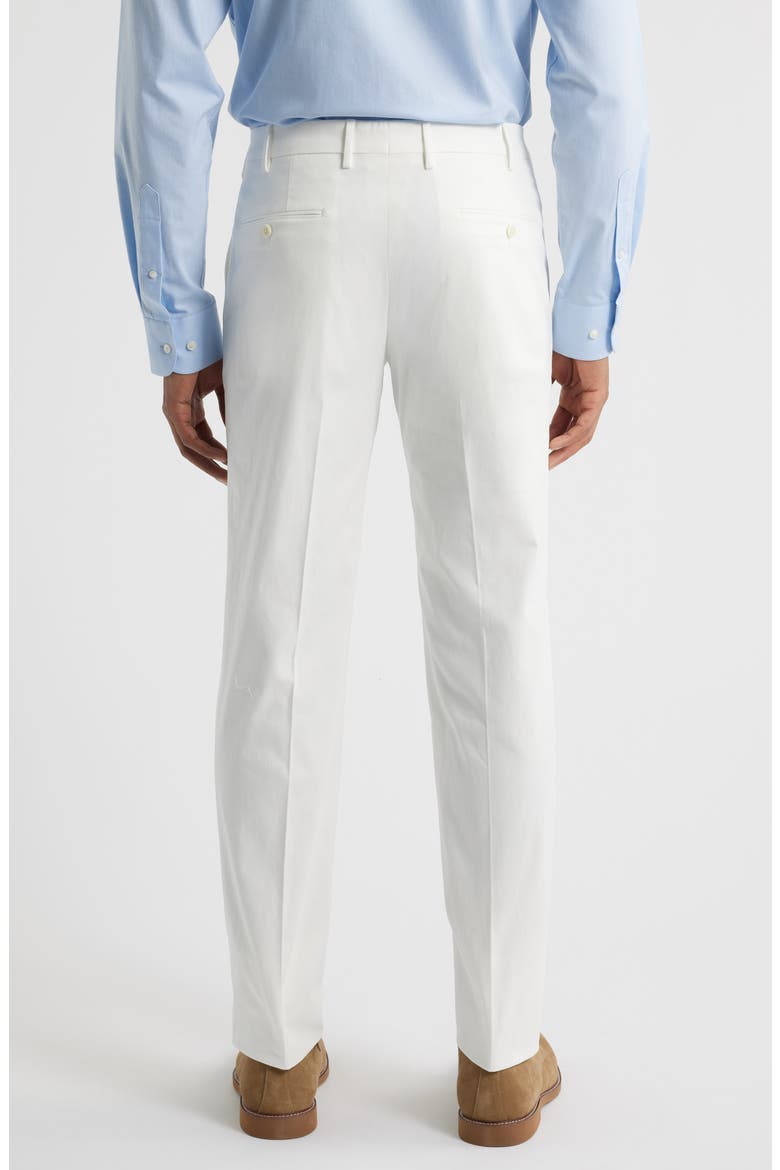 Parker Flat Front Stretch Cotton Pants, Alternate, color, WHITE