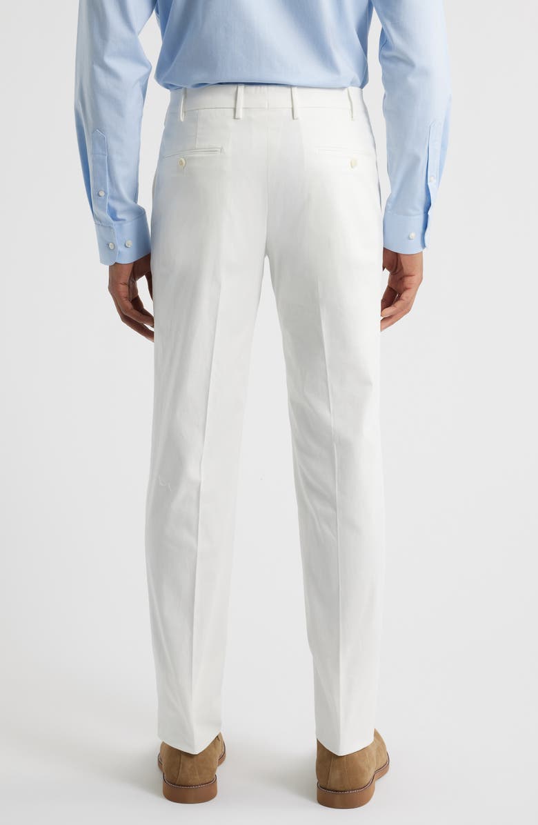Zanella Parker Flat Front Stretch Cotton Pants, Alternate, color, White