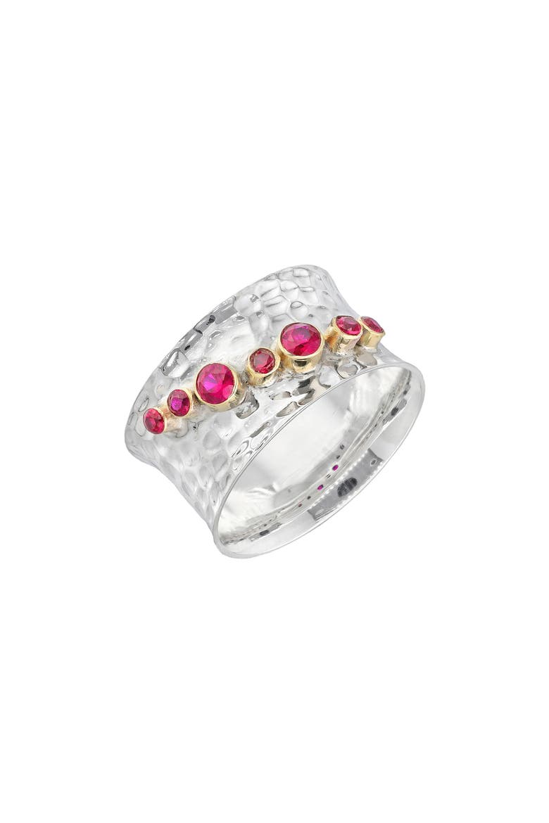 Two-Tone Lab-Grown Ruby Ring, Alternate, color, PINK