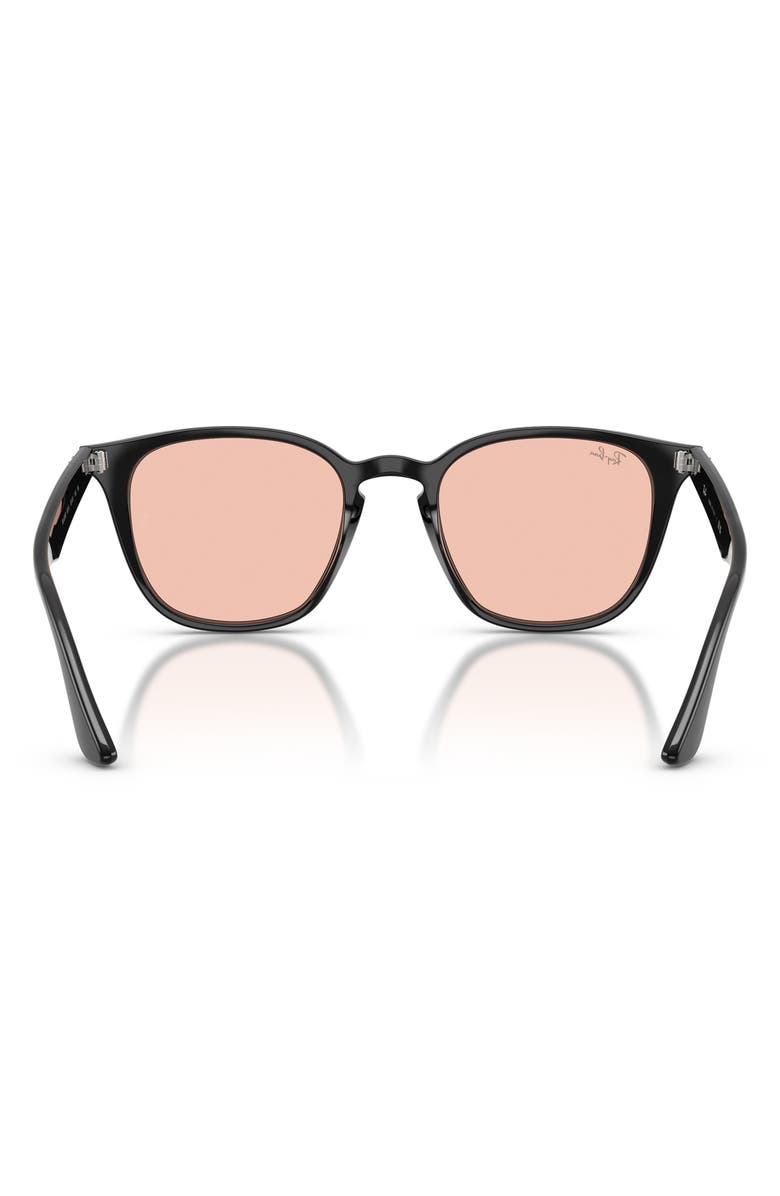 Ray-Ban 52mm Polarized Gradient Square Sunglasses, Alternate, color, Black