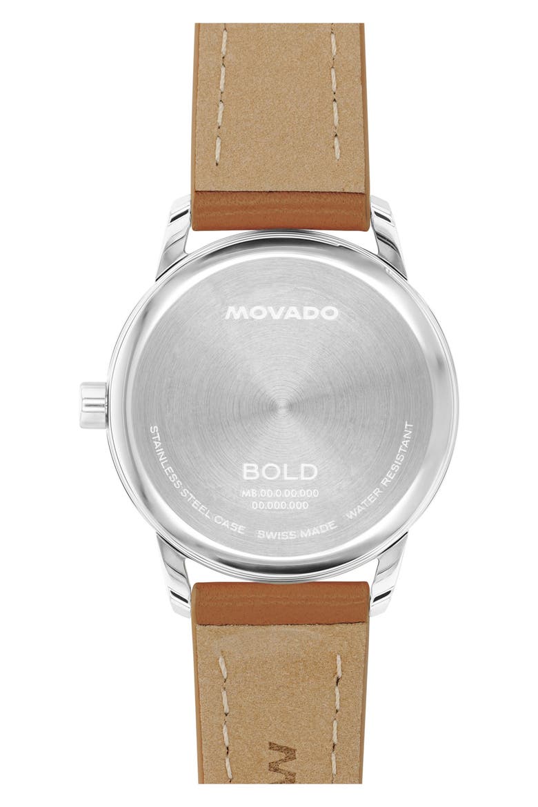 Bold Echo Leather Strap Watch, 30mm, Alternate, color, GOLD
