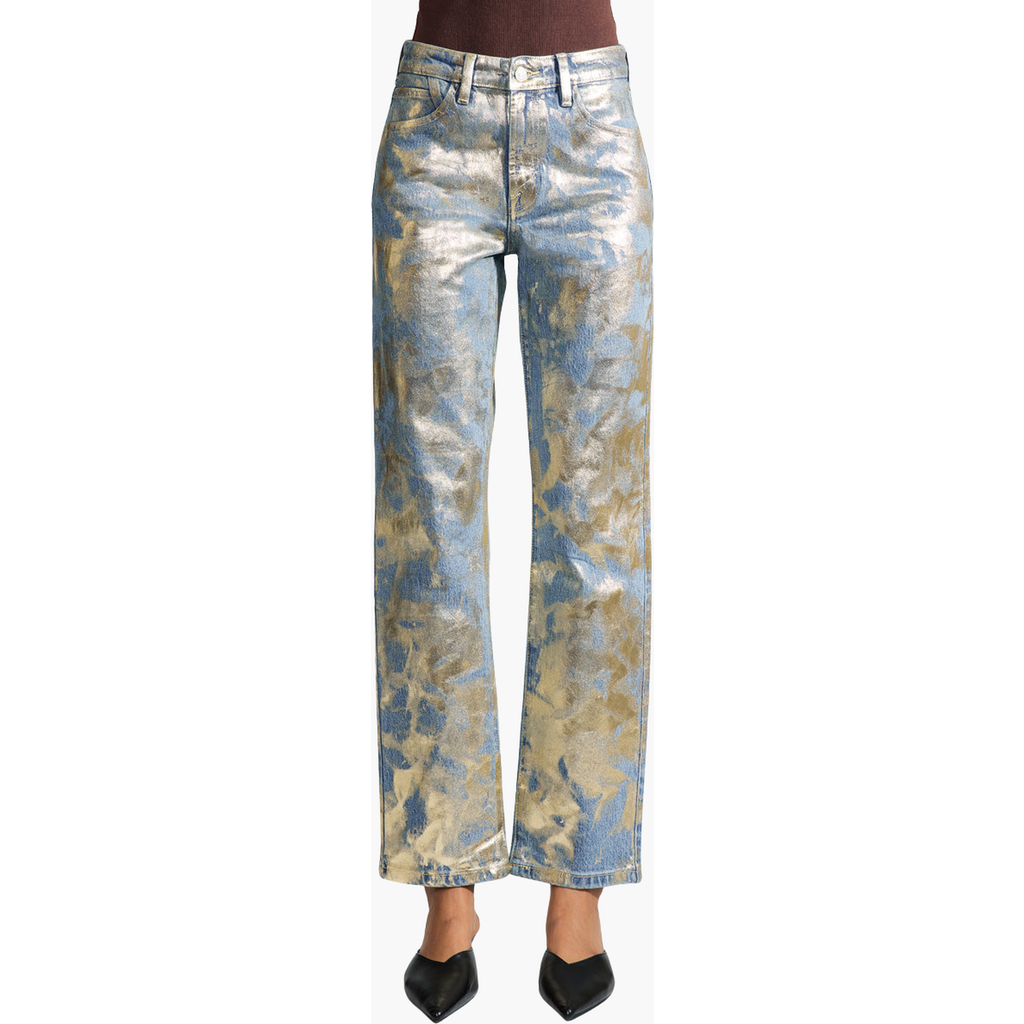 Kancan Premier Nerissa Premier High Rise Straight Jeans In Silver