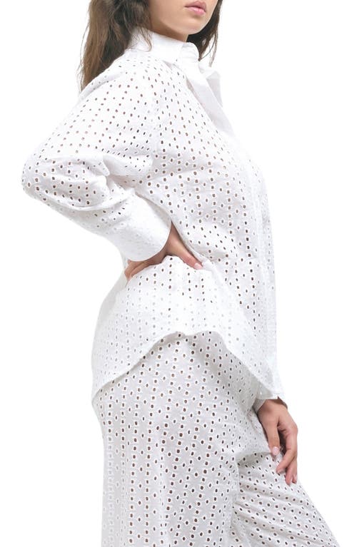 Andine Essen Cannes Cotton Eyelet Button-up Pajama Top