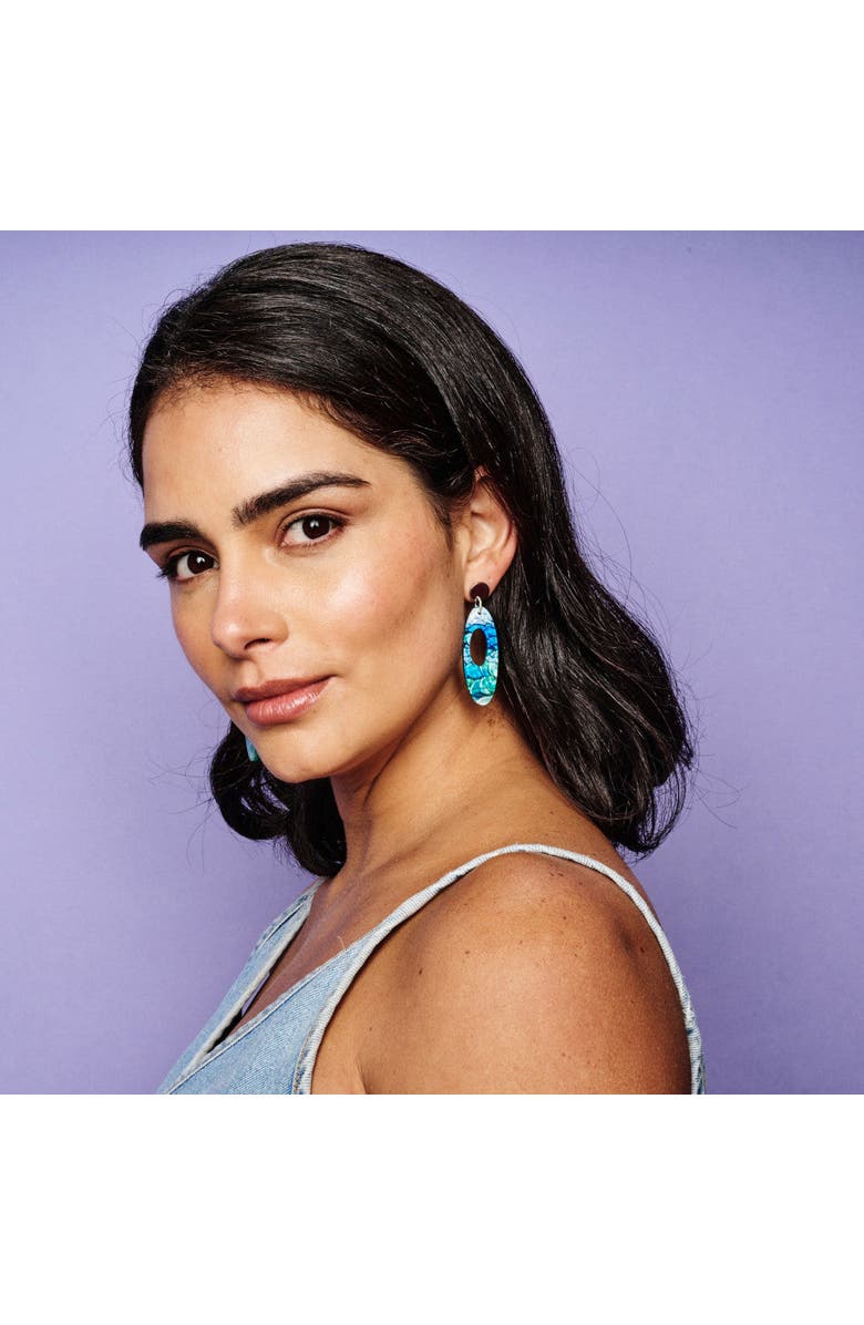 Toolally Hepworth Earrings - Blue & Green Lava, Alternate, color, Blue & Green Lava