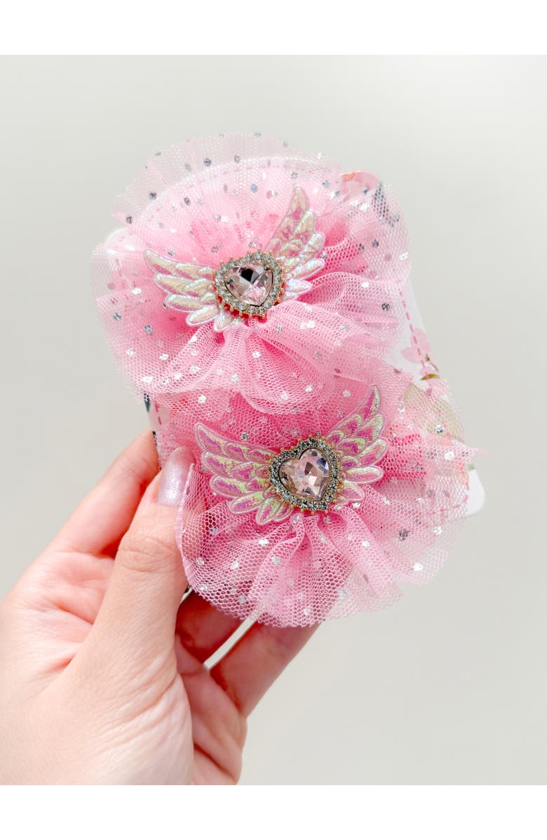 Puttisu 2pc Angel Sparkle Wings Clip Set, Alternate, color, Rose Pink