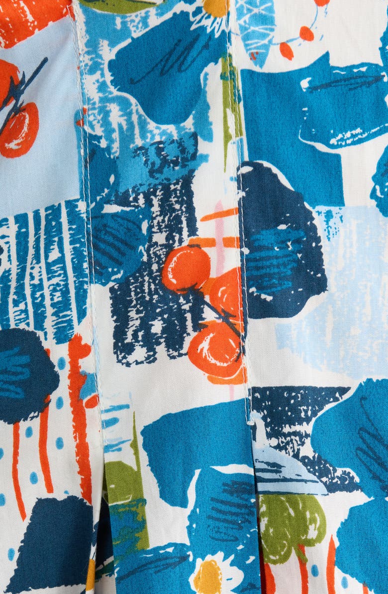 Seasalt Cornwall Lamorna Print Organic Cotton Midi Dress, Alternate, color, Table Sketch Chalk