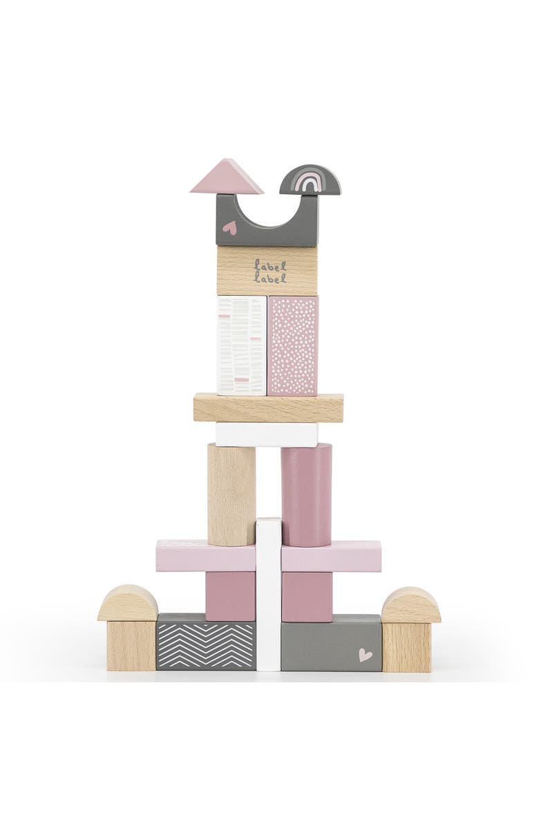 Label Label 50 Piece Wooden Blocks Stacking Toy Set, Alternate, color, Multicolored