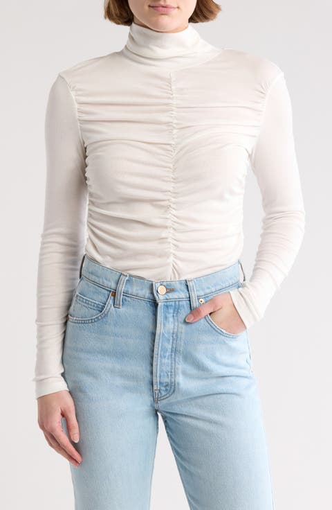 Ruched Turtleneck Top
