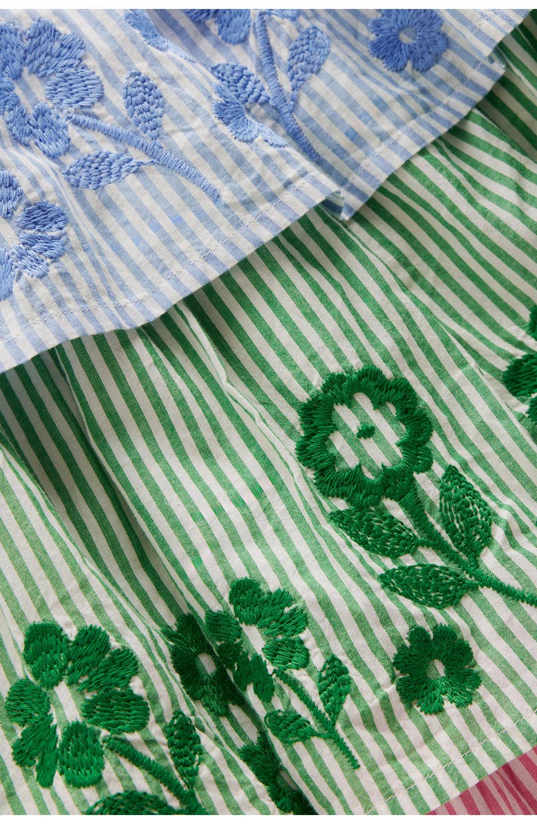 Mini Boden Kids' Hotchpotch Tiered Dress, Alternate, color, Hotchpotch Stripe Embroidery