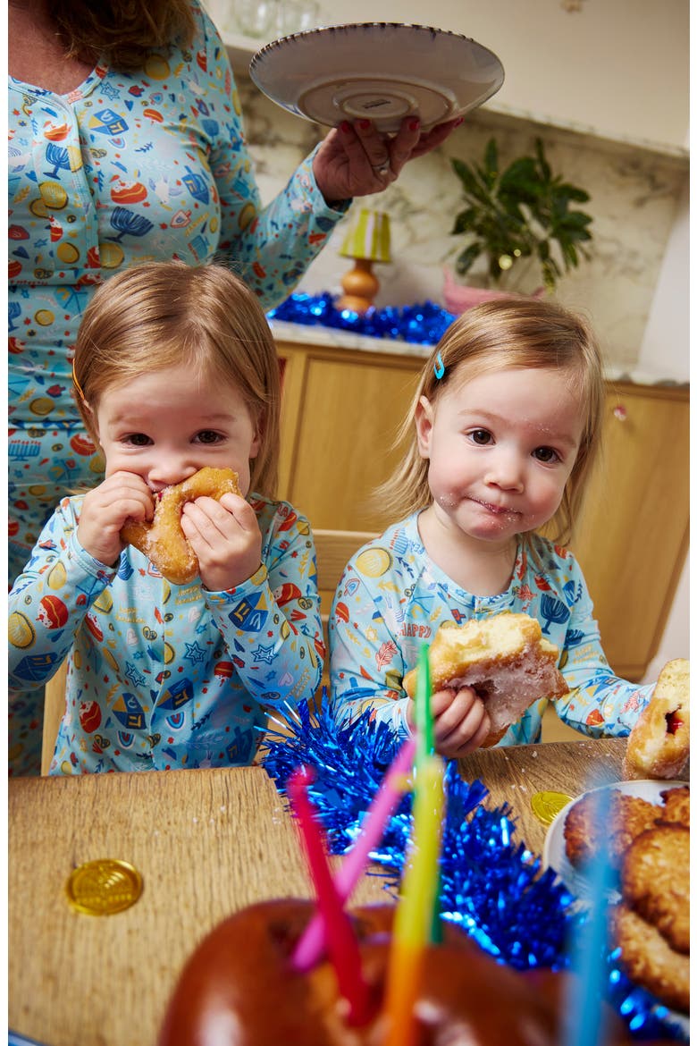 Kids' Latke Fun Modal Footie Pajamas, Alternate, color, LTKFN