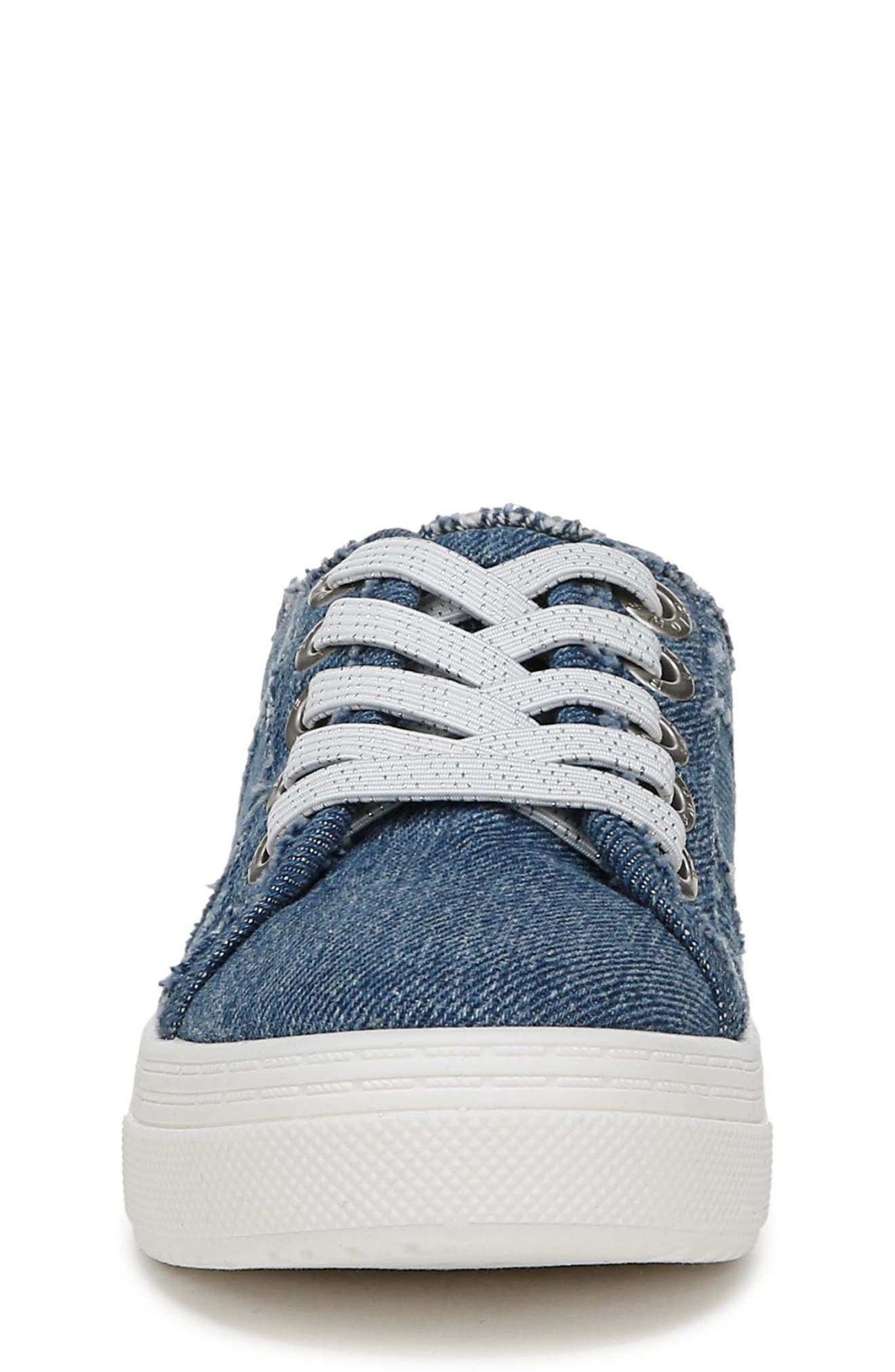 Blowfish Malibu Kids' Supersmile Denim Fray Platform Sneaker, Alternate, color, Denim Blue