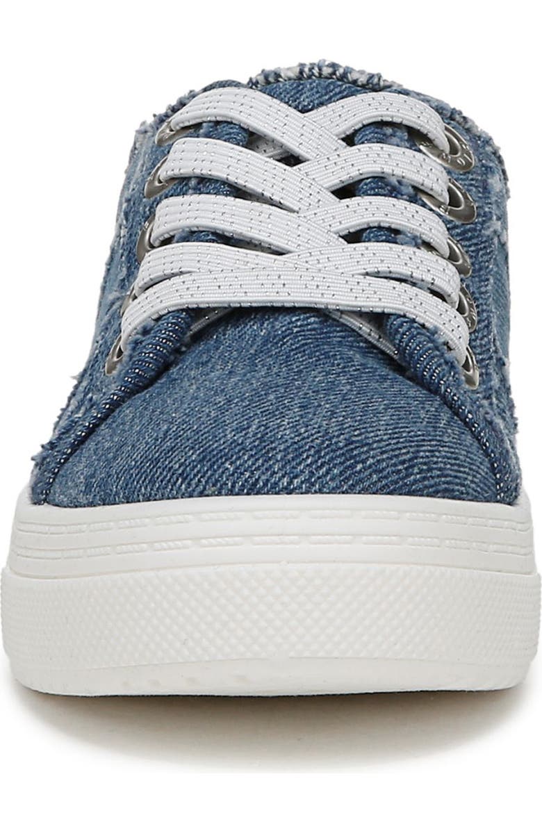 Blowfish Malibu Kids' Supersmile Denim Fray Platform Sneaker, Alternate, color, Denim Blue