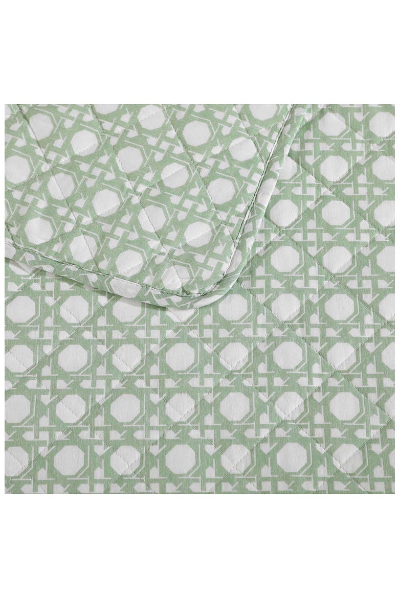 Diamond Isle Cotton Quilt & Sham Set, Alternate, color, LT-PASTEL GREEN