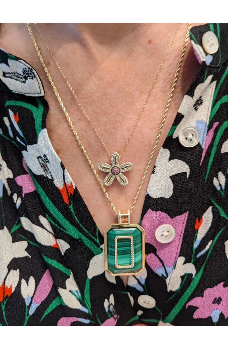 Campbell + Charlotte Juju Flower Charm Necklace, Alternate, color, Gold