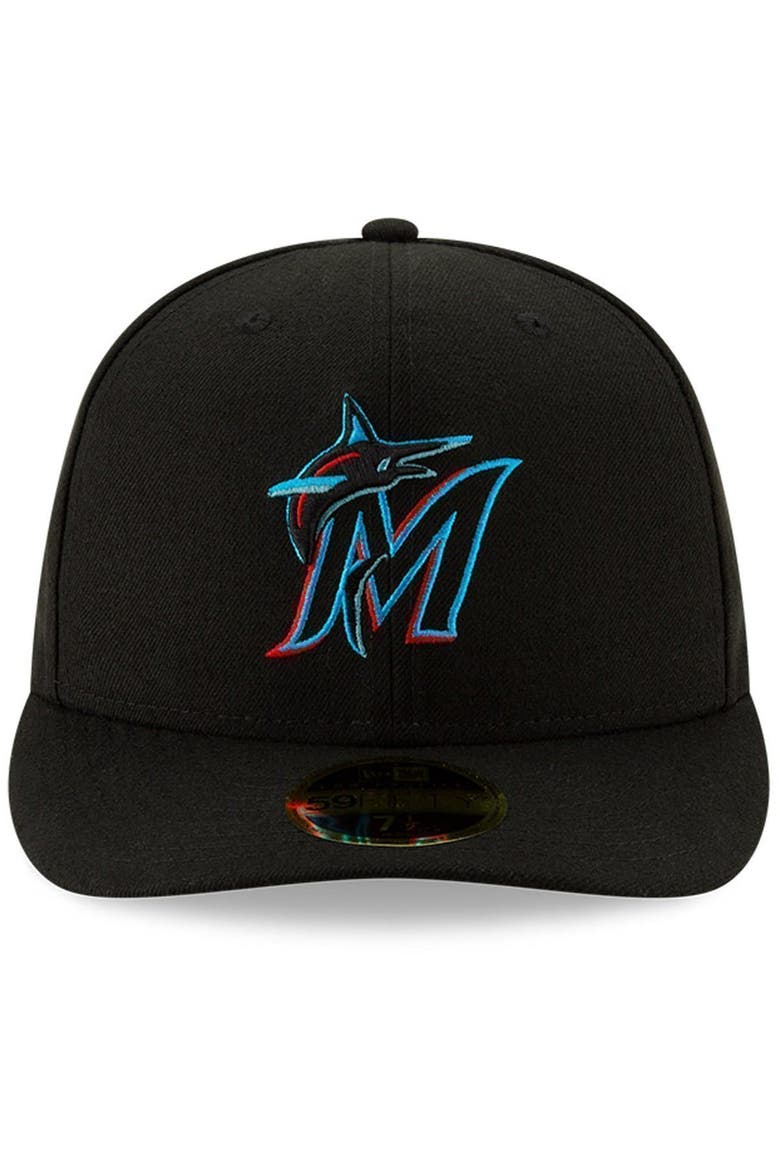 Men's New Era Black Miami Marlins Authentic Collection On-Field Low Profile 59FIFTY Fitted Hat, Alternate, color, BLACK