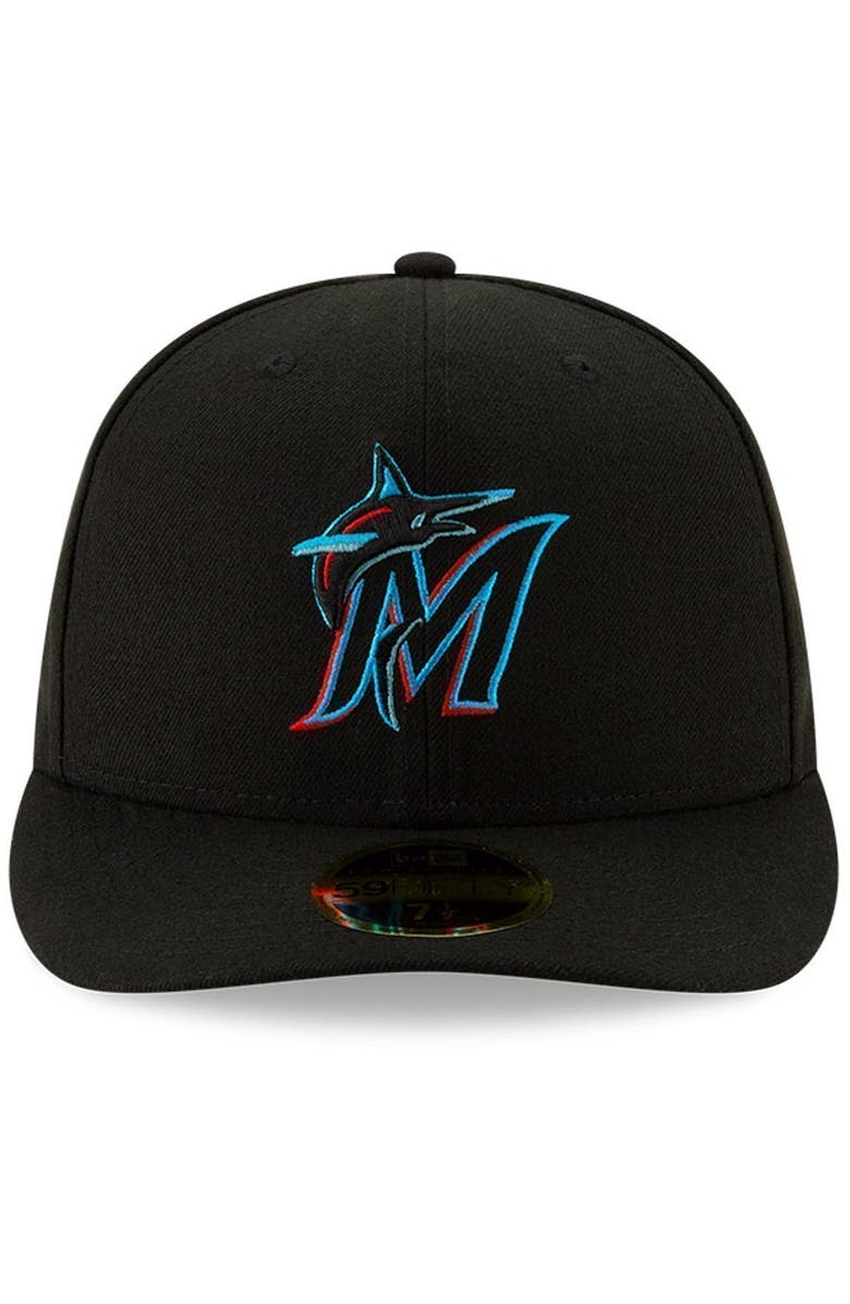 New Era Men's New Era Black Miami Marlins Authentic Collection On-Field Low Profile 59FIFTY Fitted Hat, Alternate, color, Black