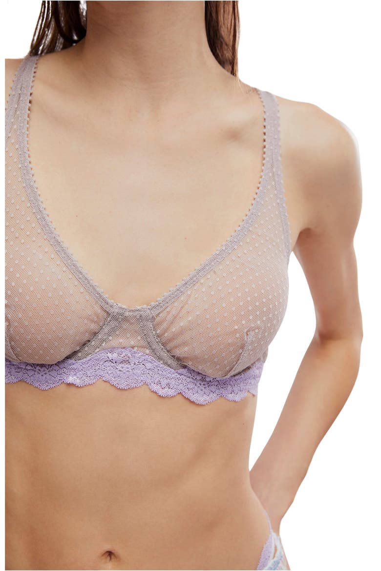 Mid Week Dotted Mesh Underwire Bra, Alternate, color, CASHMERE COMBO