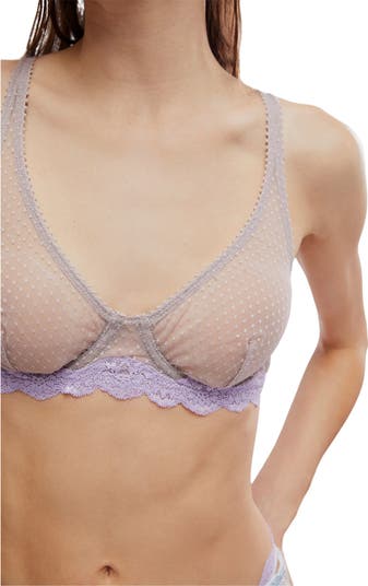Mid Week Dotted Mesh Underwire Bra