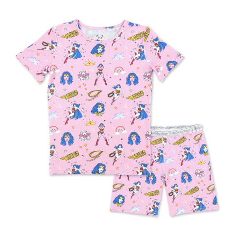 Wonder Woman Kids 2-Piece Short Sleeve & Shorts Pajama Set