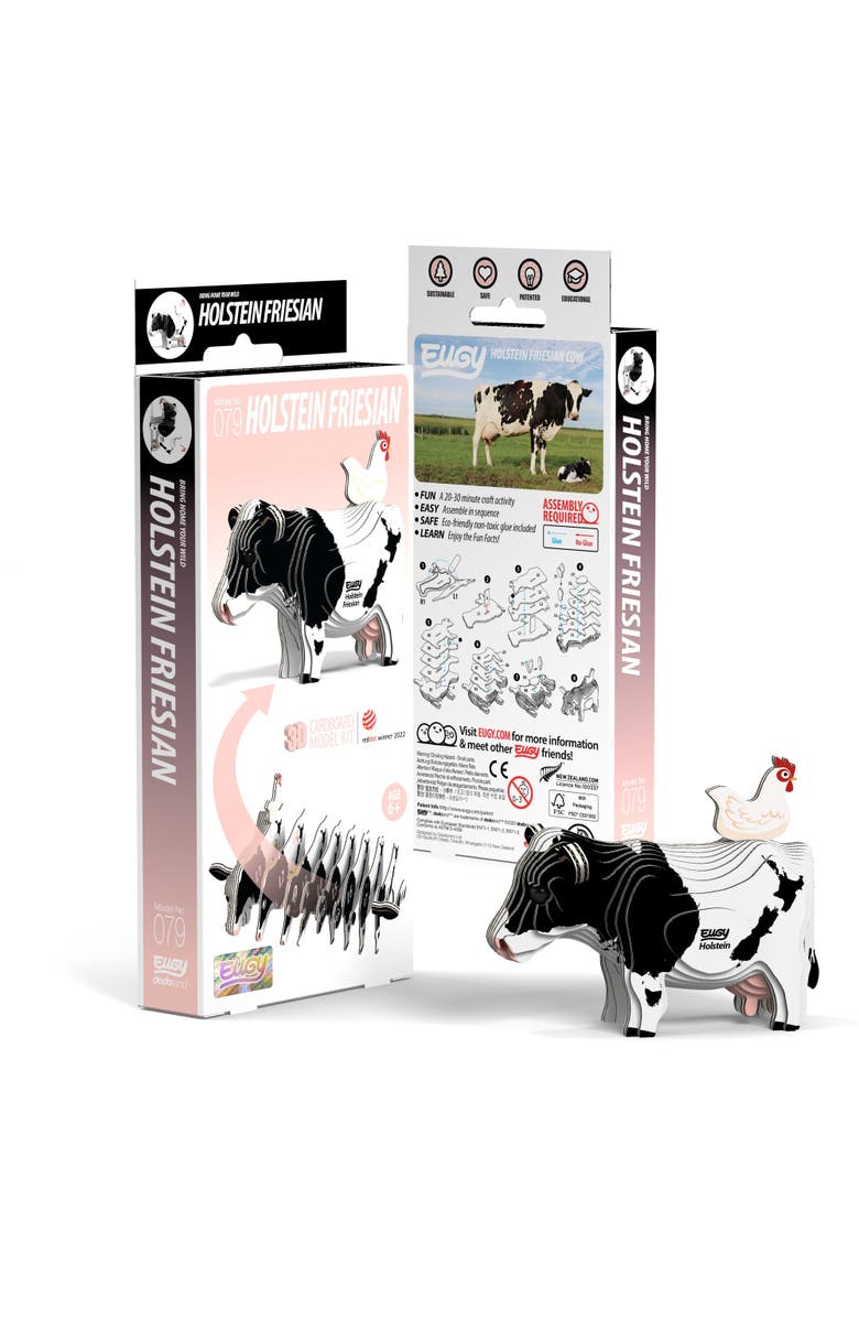 Eugy Puzzles Holstein Cow 3D Puzzle, Main, color, NO COLOR