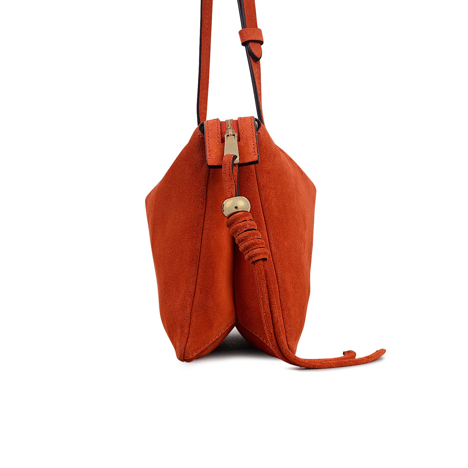 Radley The Romilly - Suede Medium Ziptop Crossbody Bag, Alternate, color, Flame