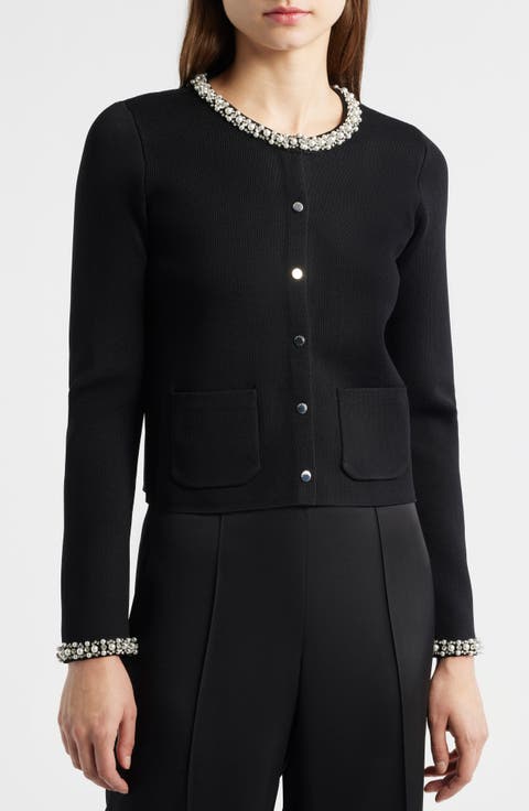 The Rosa Embellished Neck Cardigan