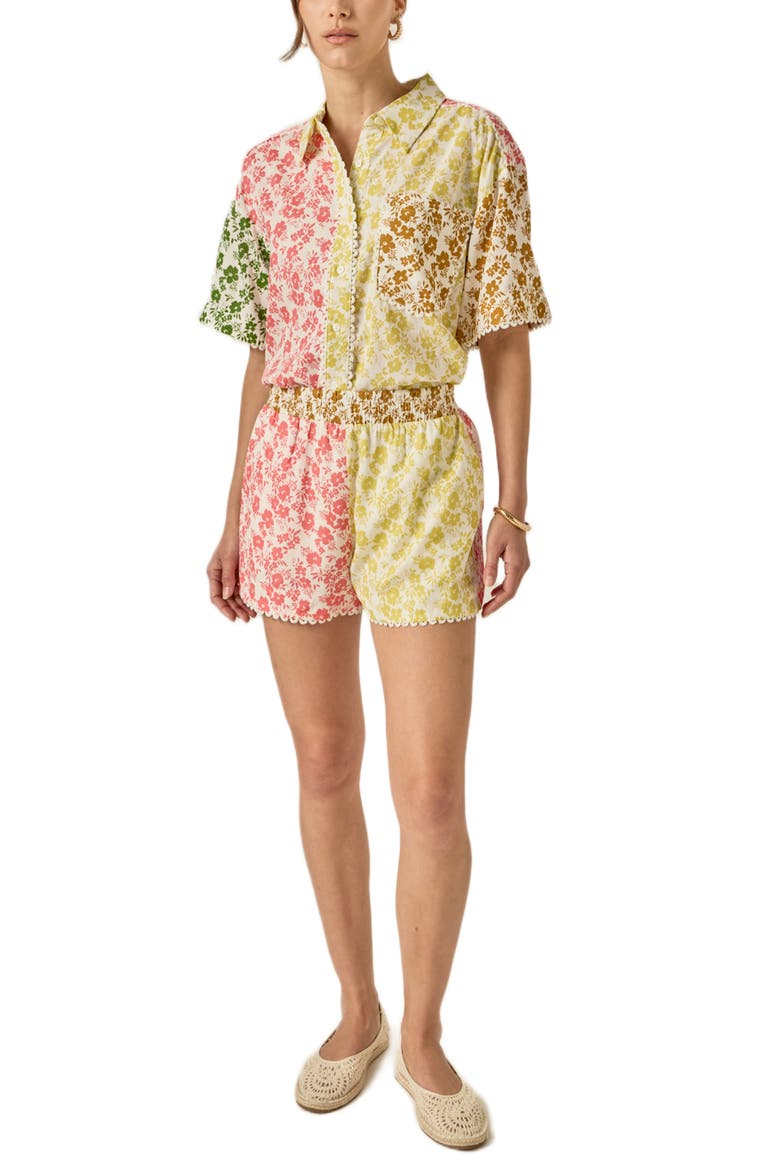 Colorblock Lace Trim Shirt, Alternate, color, MULTI