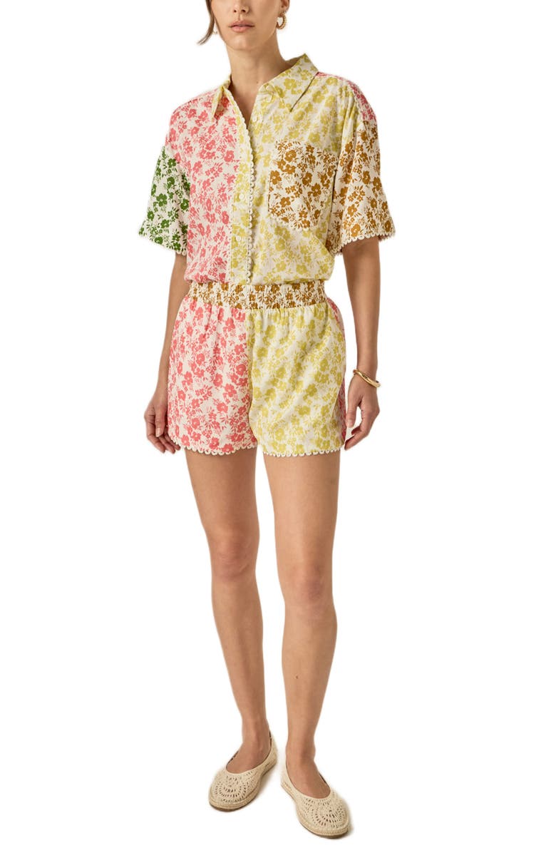 English Factory Colorblock Lace Trim Shirt, Alternate, color, Multi