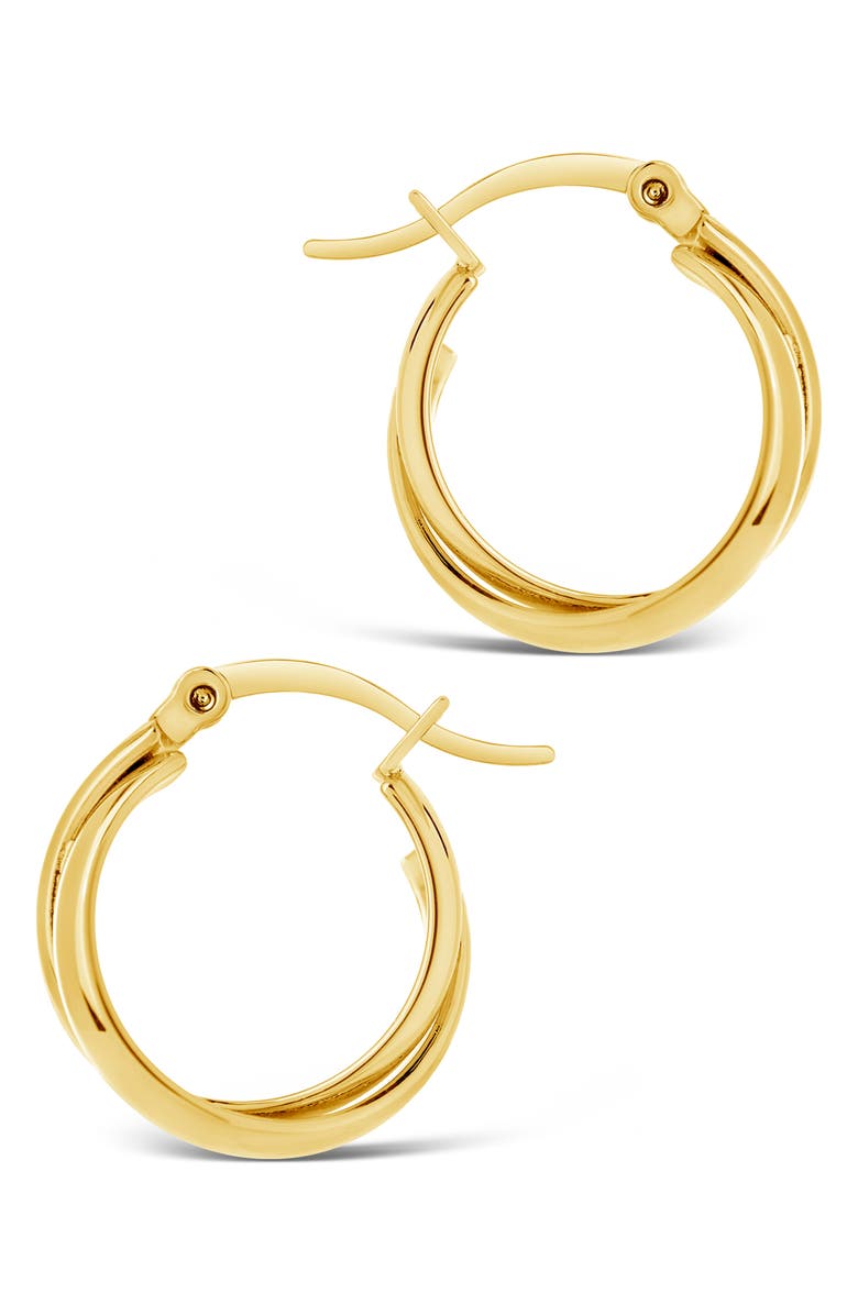 Sterling Forever Claire Hoop Earrings, Alternate, color, Gold