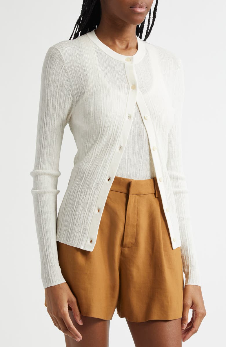 A.L.C. Fisher Rib Cardigan, Alternate, color, Bright White