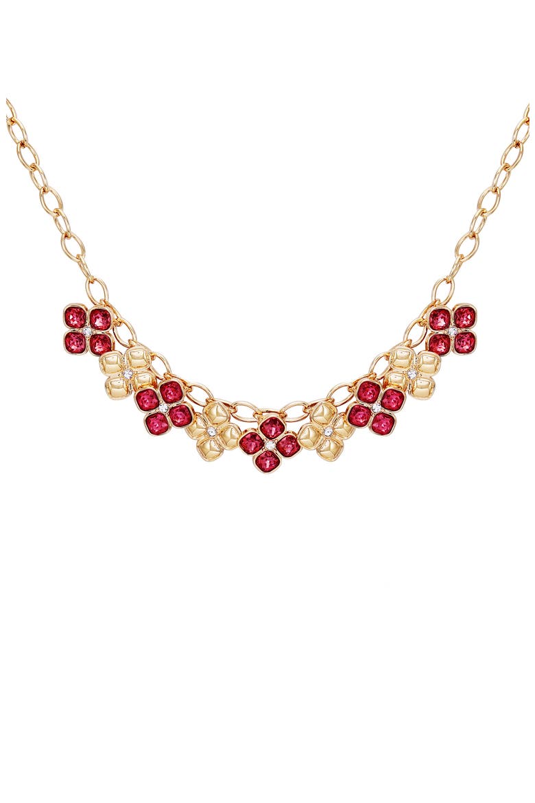 Crystal Cluster Statement Necklace, Main, color, GOLD TONE