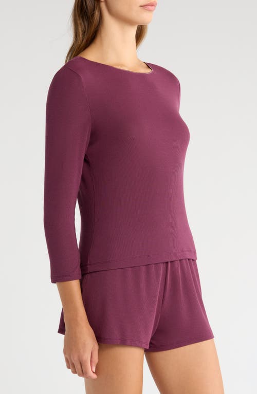 Natori Rib Essentials Short Pajama Set In Brown